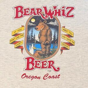 Bear Whiz Beer Oregon Coast Peeing Single Stitch 1987 Humor Novelty Funny